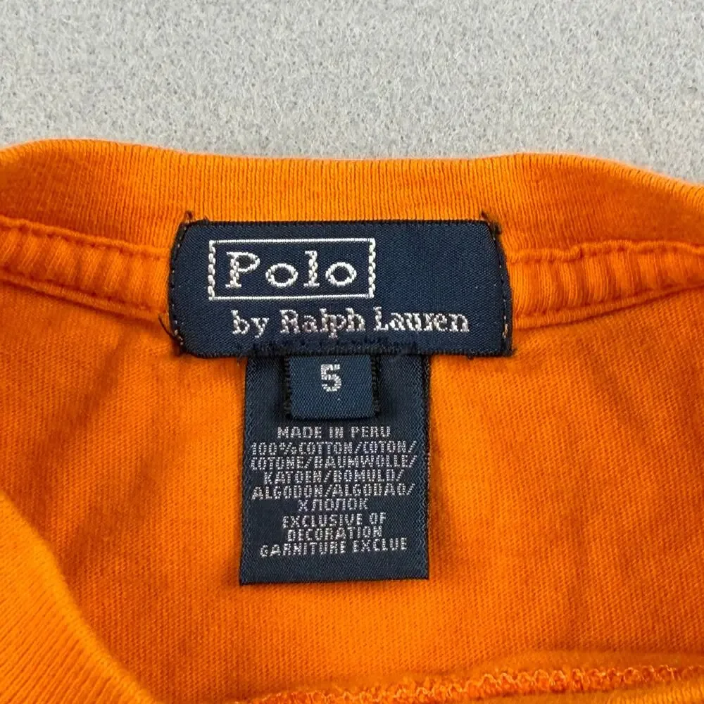 Polo Ralph Lauren Orange Graphic Tee Boys Size 5